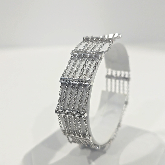NEW ✅ 925 Sterling Silver CZ Art Deco 7" Bracelet ⭐ NEW - Picture 1 of 7
